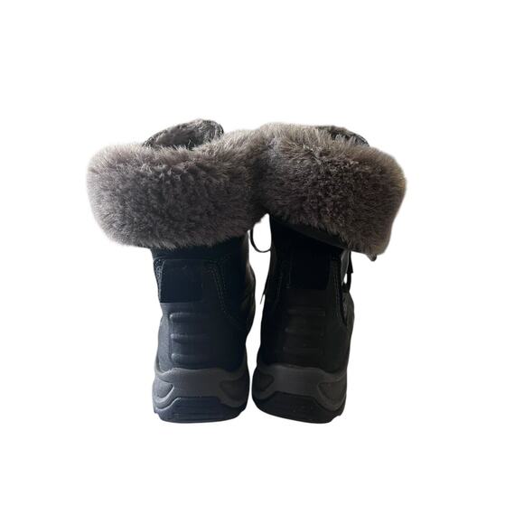 Clarks Mazlyn Arctic Duck Snow Boots Black Leather Insulated Faux Fur Size 7.5 M - Picture 4 of 12